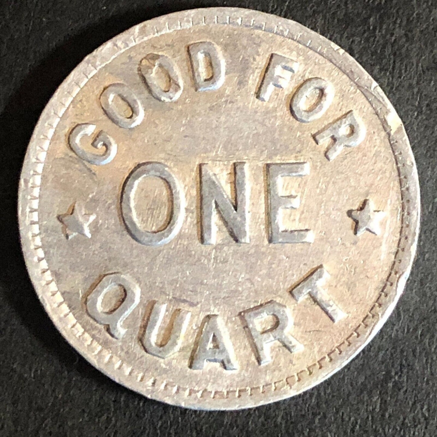 Home Dairy Marysville, CA Alum Trade Token G/F One Quart - 24mm c1920's-40
