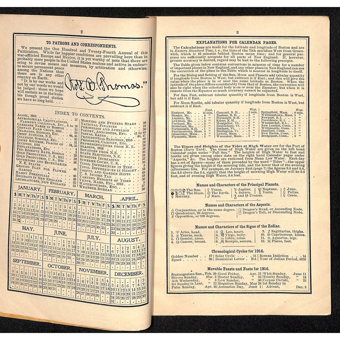 1916 Old Farmer's Almanac 48pp A.S. Peterson, Rockland, MA / Arm & Hammer Ad
