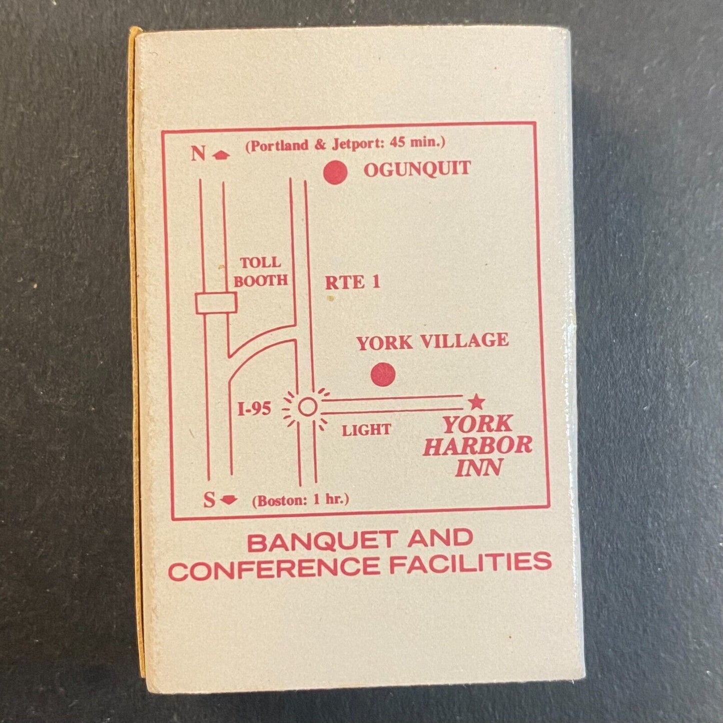 York Harbor Inn Maine Restaurant Vintage Matchbox Scarce w/ Map