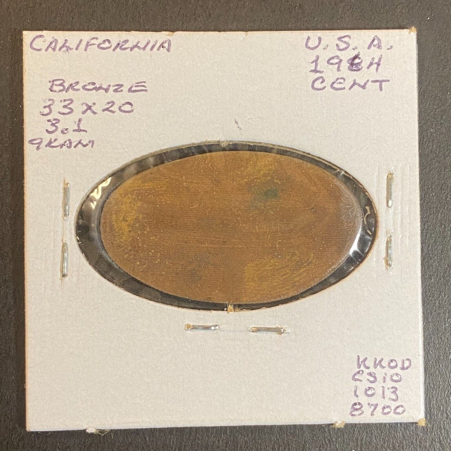 El Pueblo Park, Los Angeles Elongated "Bronze Issue" Penny Souvenir Scarce