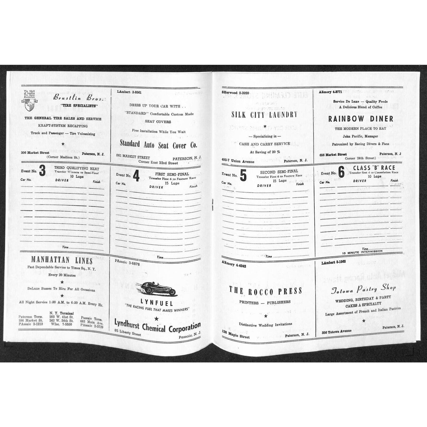 Hinchliffe Stadium Midget Auto Races 8/16 1947 Program Georgie Rice 4pp VGC