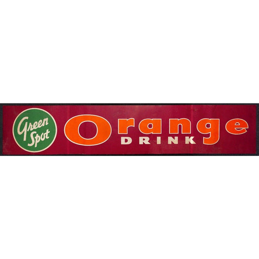 Green Spot Orange Drink Sticker - Retail? c1950's-60's 3 3/8" x 17 3/4" Scarce