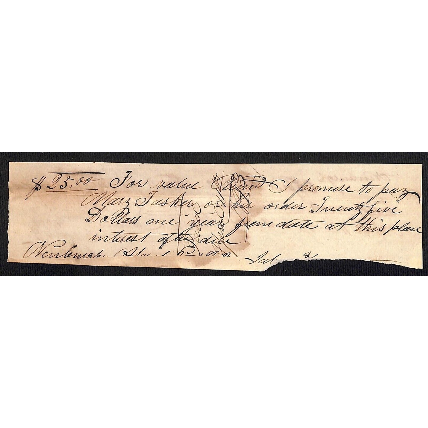 1842 Jabez Knowlton* Newburgh, ME General Store $5.12 & $25 Promissory Notes