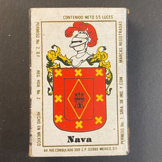 Mexican Matches Elegantes Nava Armored Knight Vintage Matchbox VGC Scarce