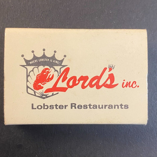 Lord's Lobster Restaurants Wells, ME Vintage Matchbox VGC Scarce