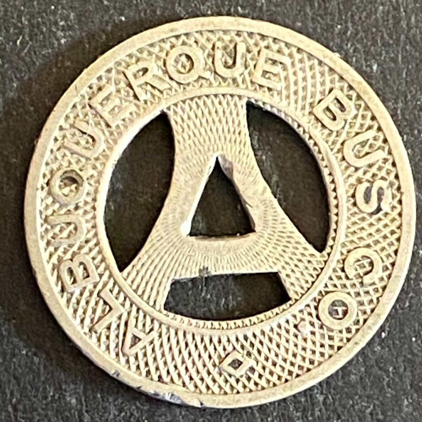 Albuquerque Bus Co. "Health Country" Transit Token 16mm VGC Hanging "A" (#15)