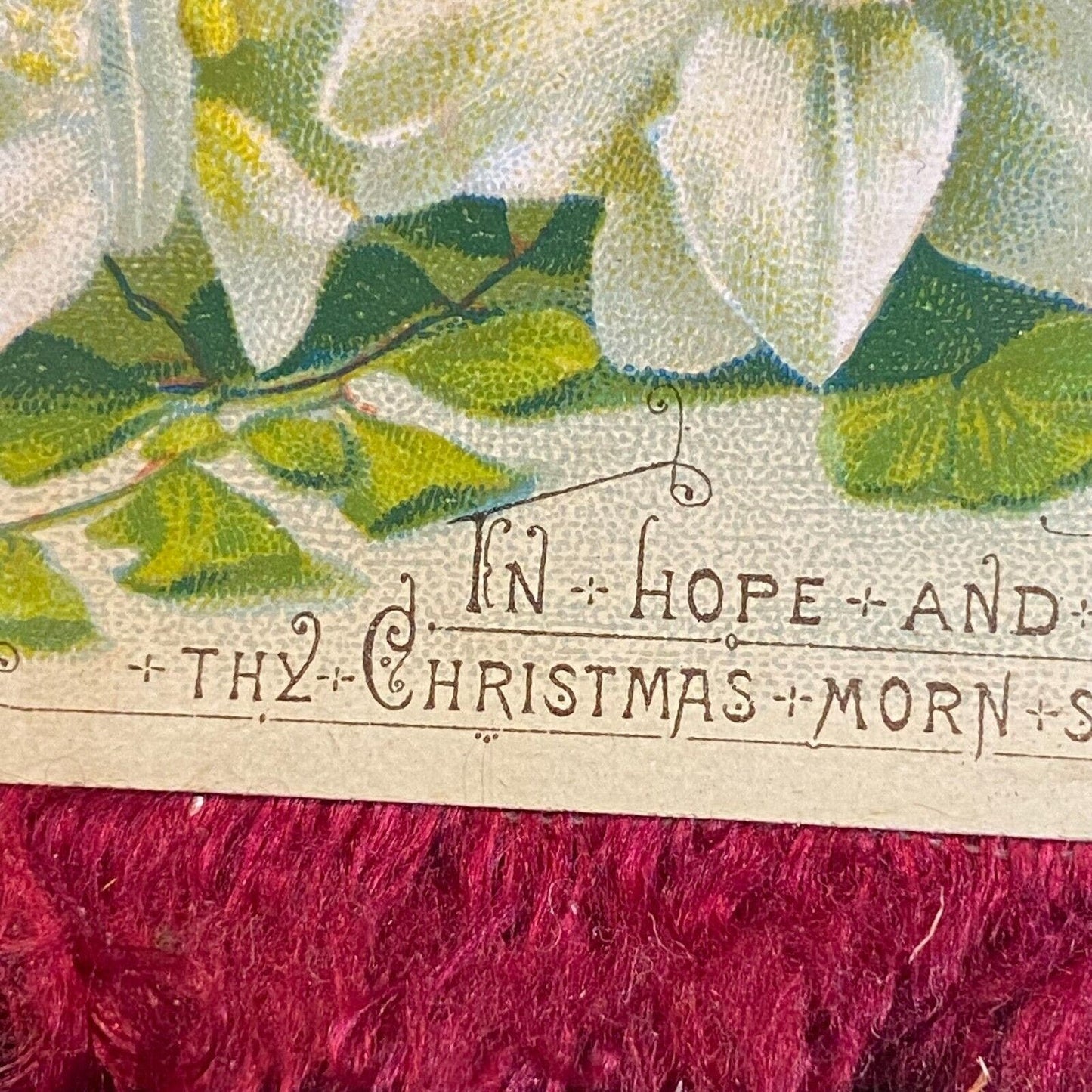 Victorian Dbl. Sided Christmas Hope and Joy Greeting Card w/ Fringe