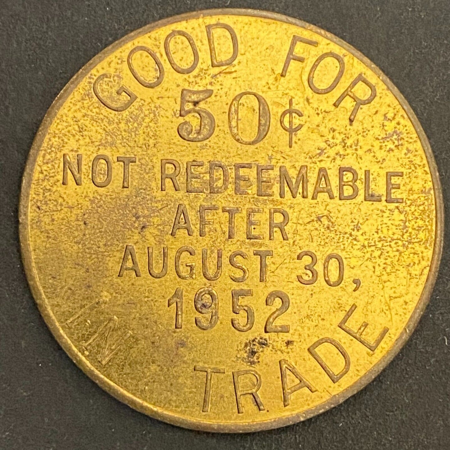 Newark, Ohio Sesquicentennial 1802 - 1952 G/F 50¢ Brass Trade Token 32mm (#10)
