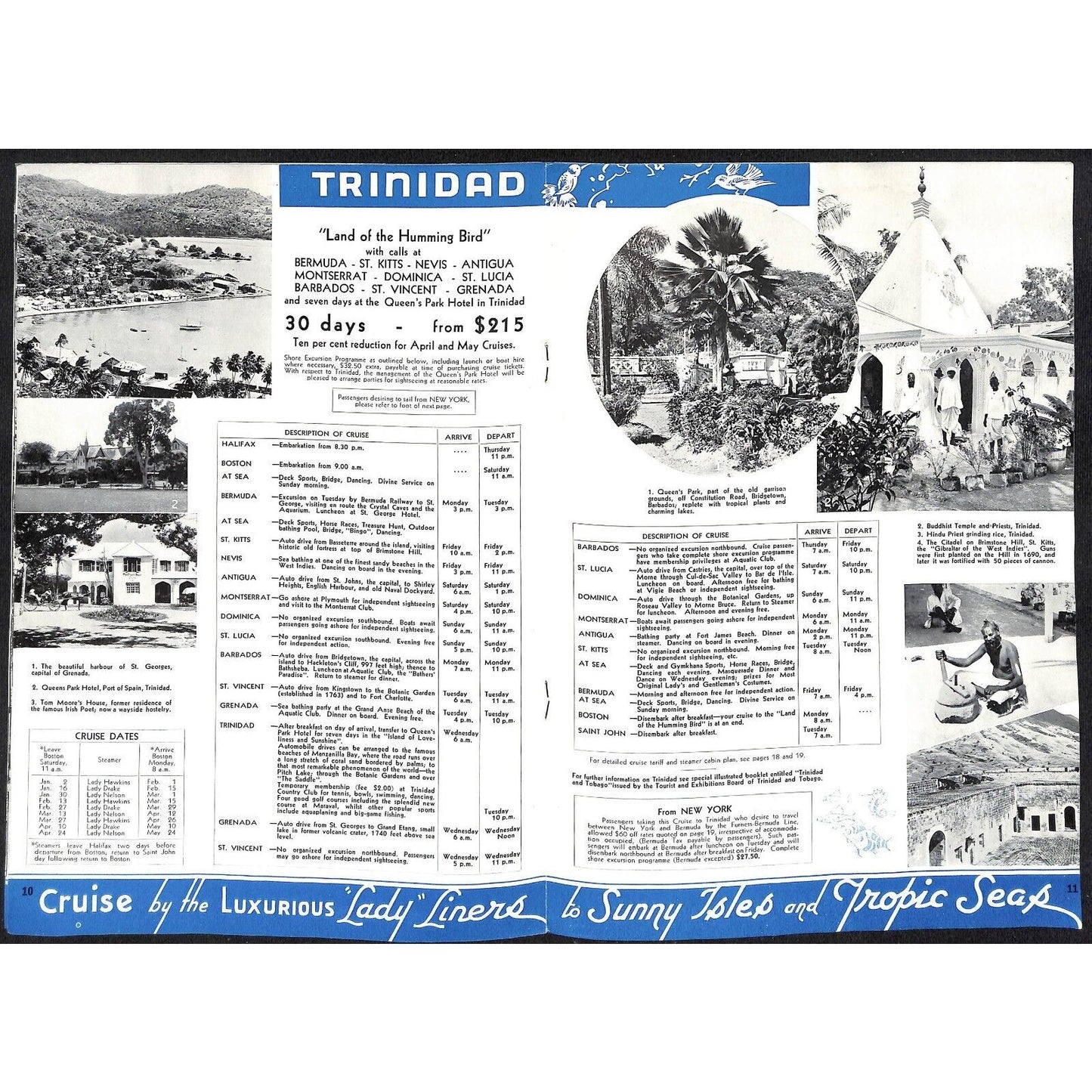 Canadian National Steamships West Indies Cruises 1937 Brochure 19pp VGC