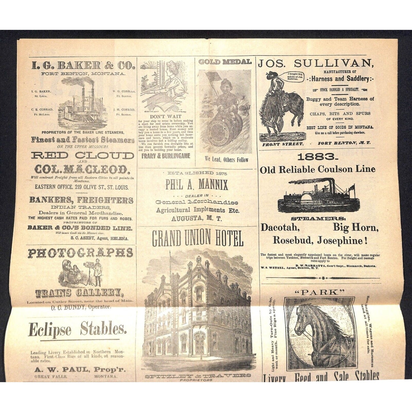 North Montana State Fair - The Old Town Promoter 1944 Newspaper Sheet Landmarks