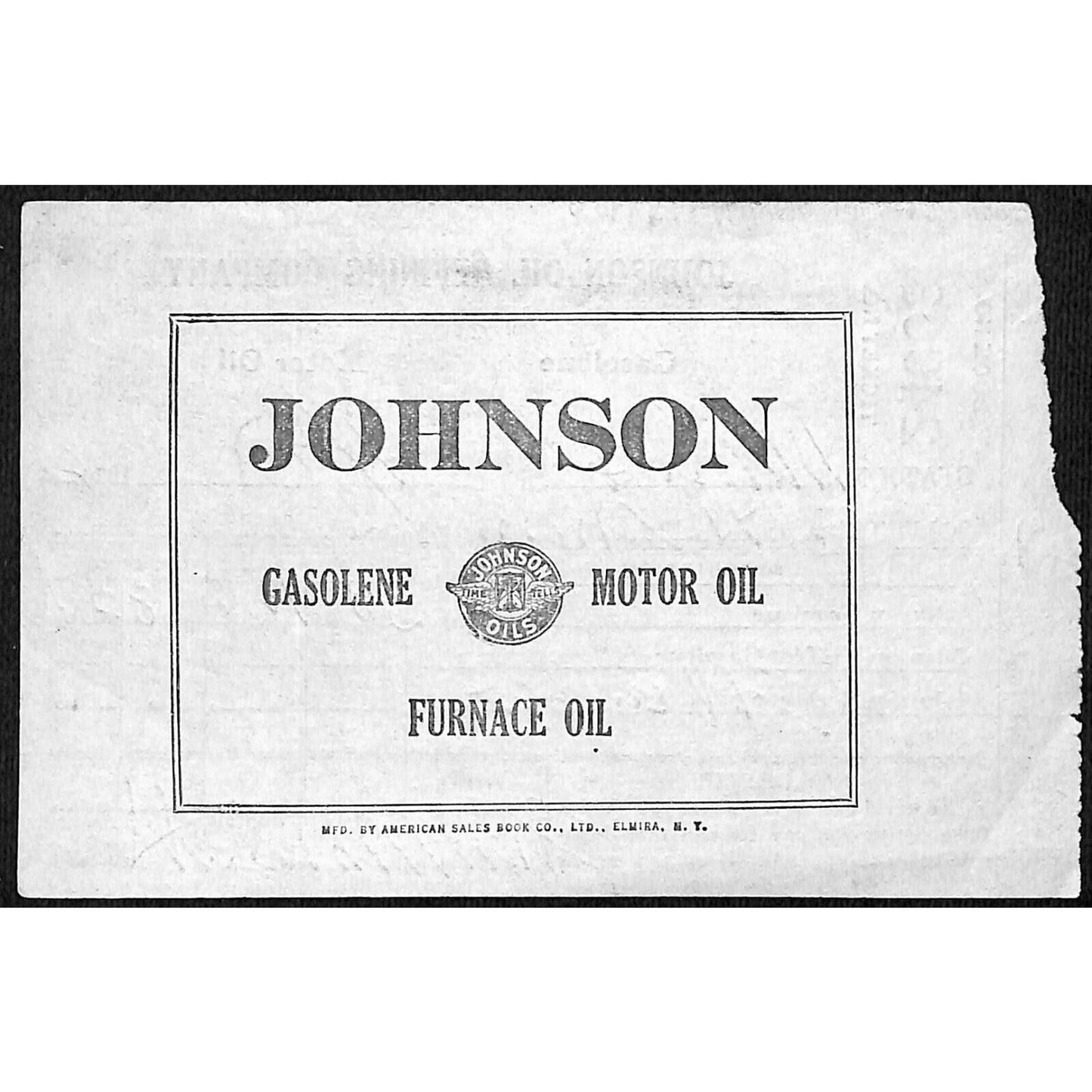 Johnson Oils Gasoline Kerosene 1926 W. H. Thompson Melvin IL Station Receipt #4