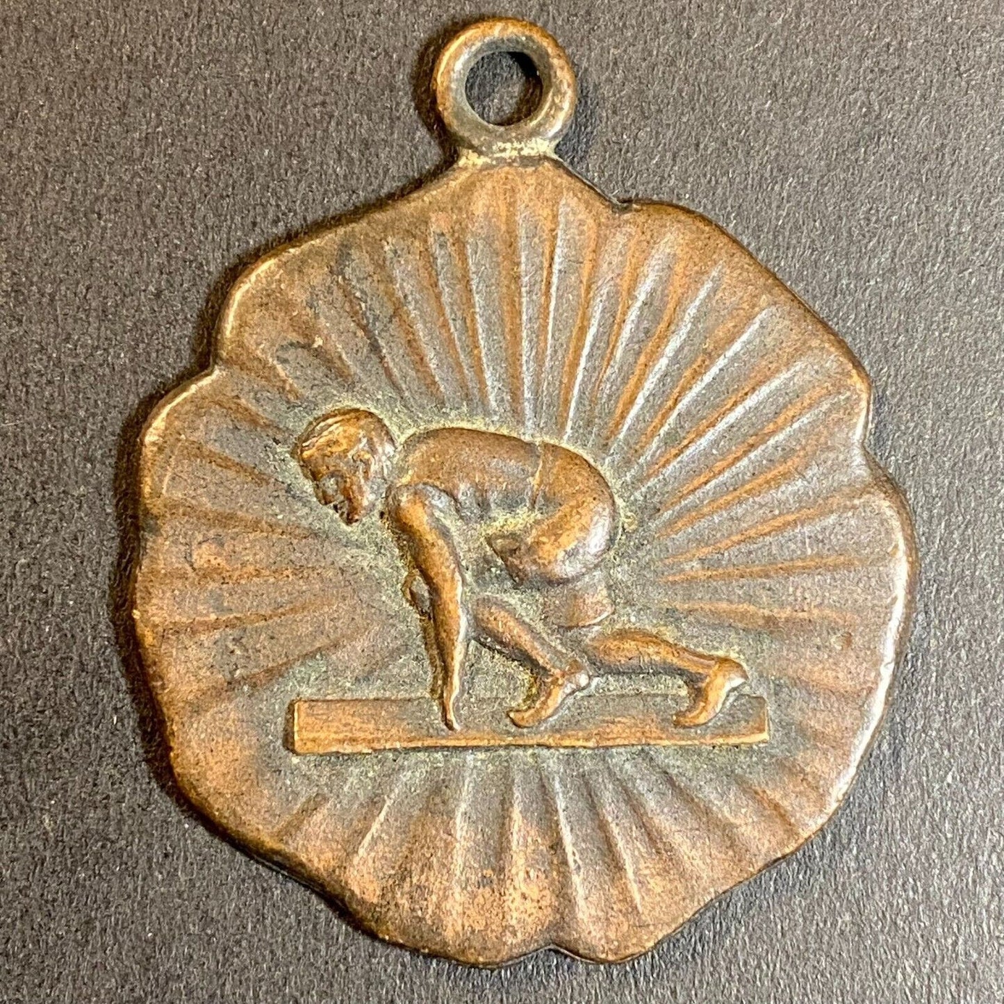 c1920's-40's Track / Running Award Medal Pendant 34mm 13g