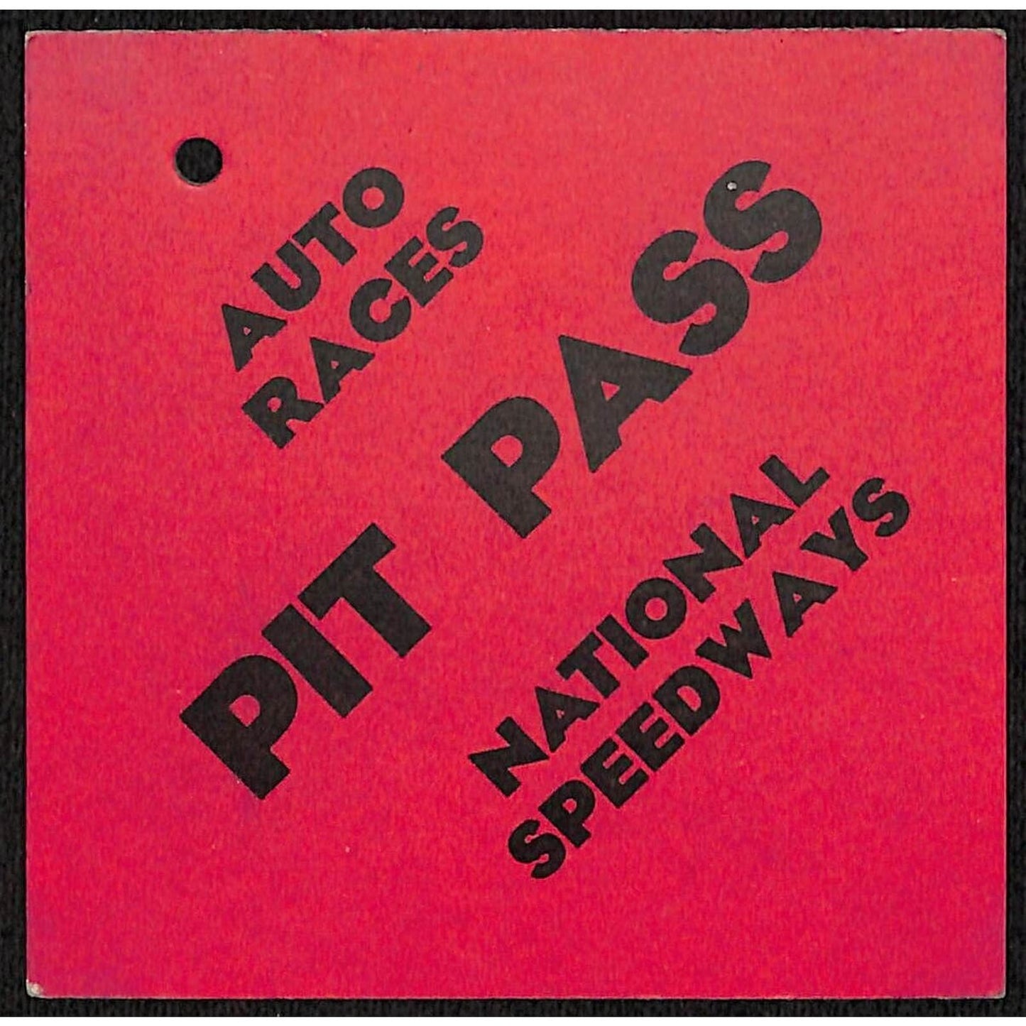 National Speedways Pit Pass Auto Races / Auto Racing c1940'sVGC Scarce