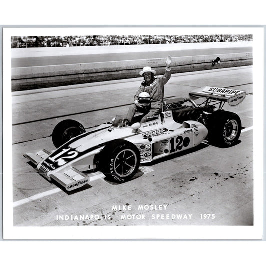 Mike Mosley #12 1975 Indianapolis Motor Speedway 8" x 10" Photo IMS Stamp VGC