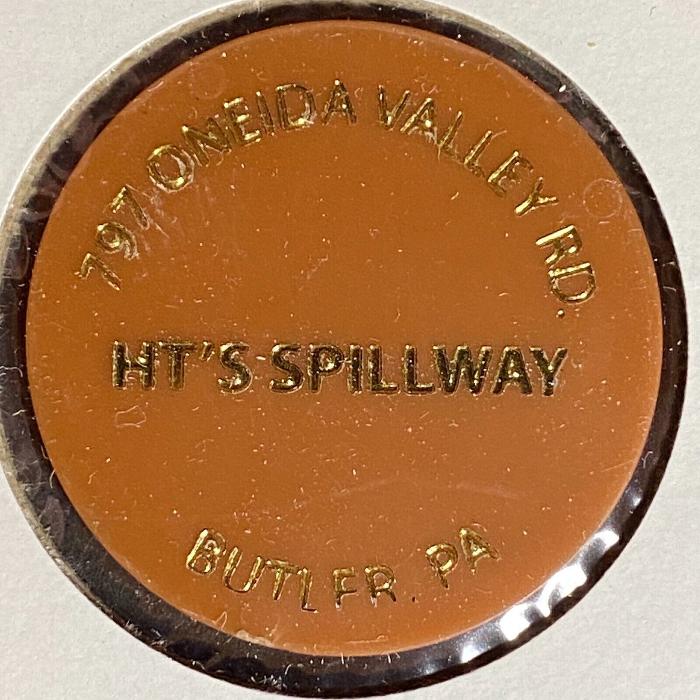 Butler, PA HT's Spillway Bar & Grill Plastic Token G/F One Pop