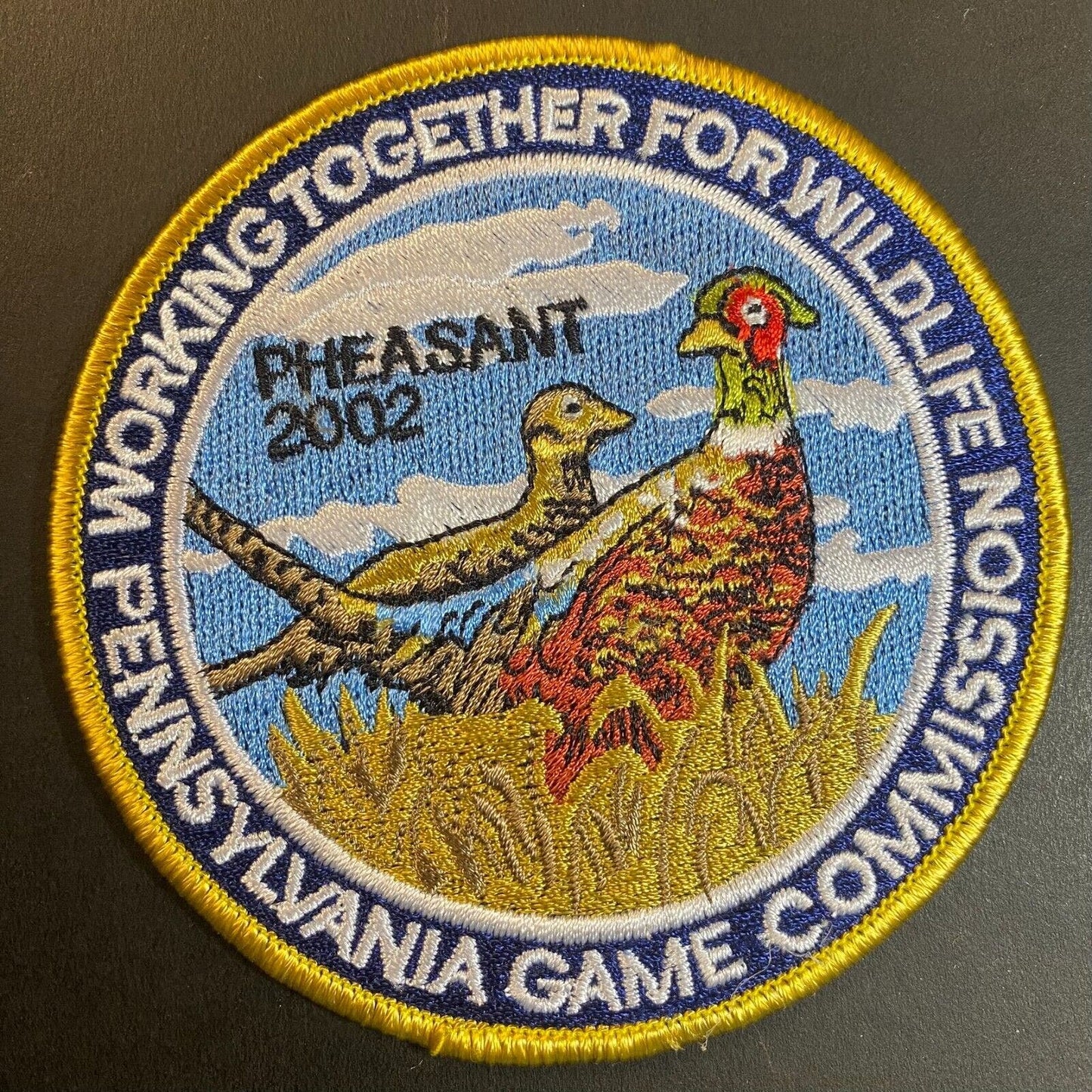 PA Game Commission Pheasant 2002 Wildlife Embroidered Patch 4" NOS VGC