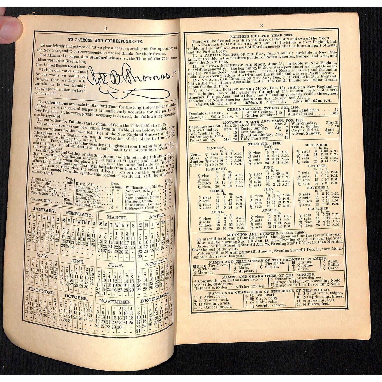 1895 Old Farmer's Almanac 48pp Geo. F. King, Boston / Cola Cola Ad