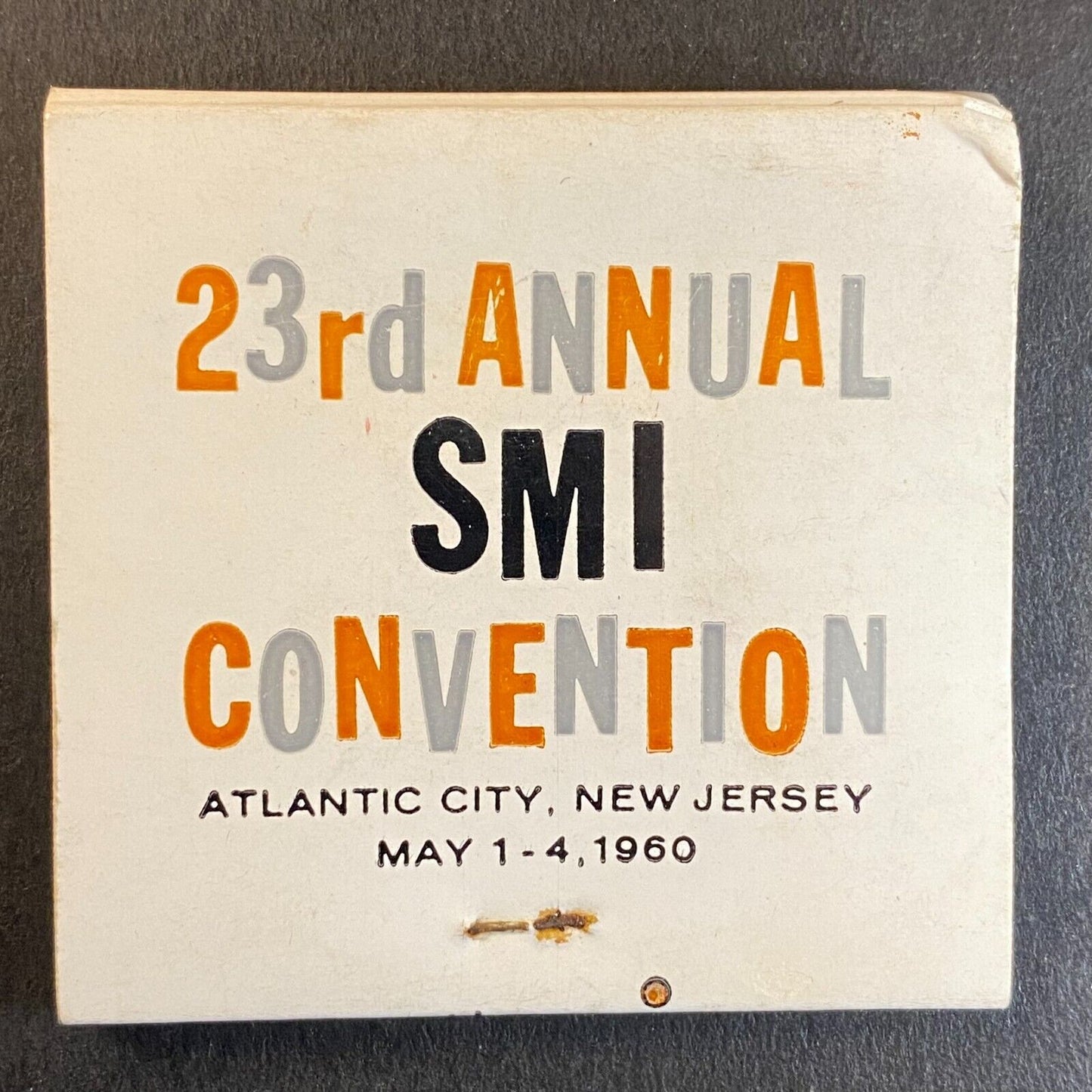 1960 23rd Annual SMI Convention Atlantic City, NJ Food Full Matchbook Scarce