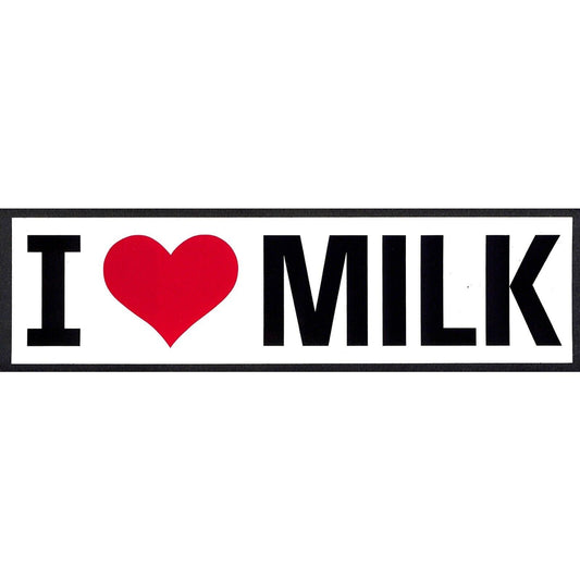 "I Love Milk" I Heart Milk c1980s Farming Bumper Sticker