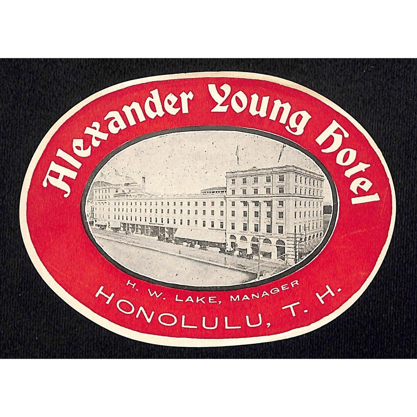 Honolulu Territorial Hawaii Alexander Young Hotel Luggage Label c1902-1905*