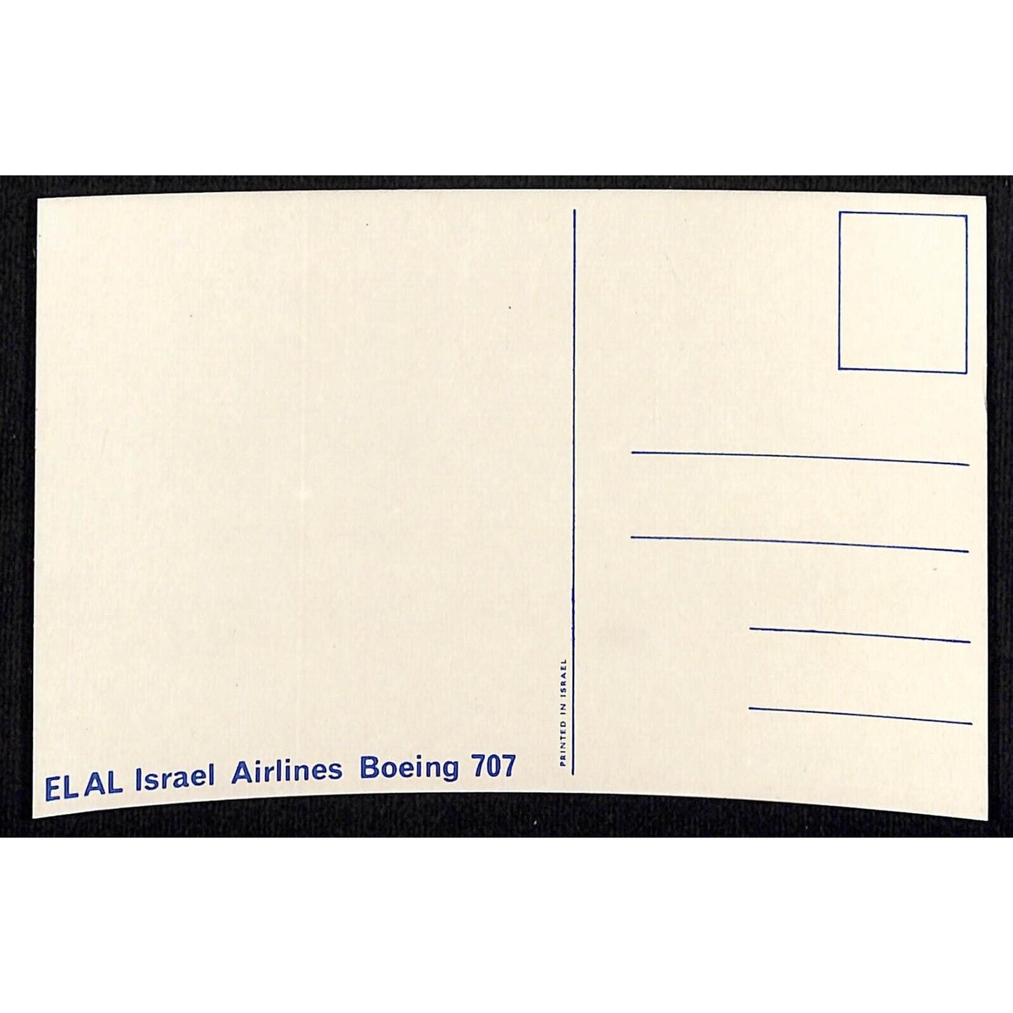 El Al Israel Airlines Boeing 707 Postcard VGC c1961-65 Airline Issued Unposted