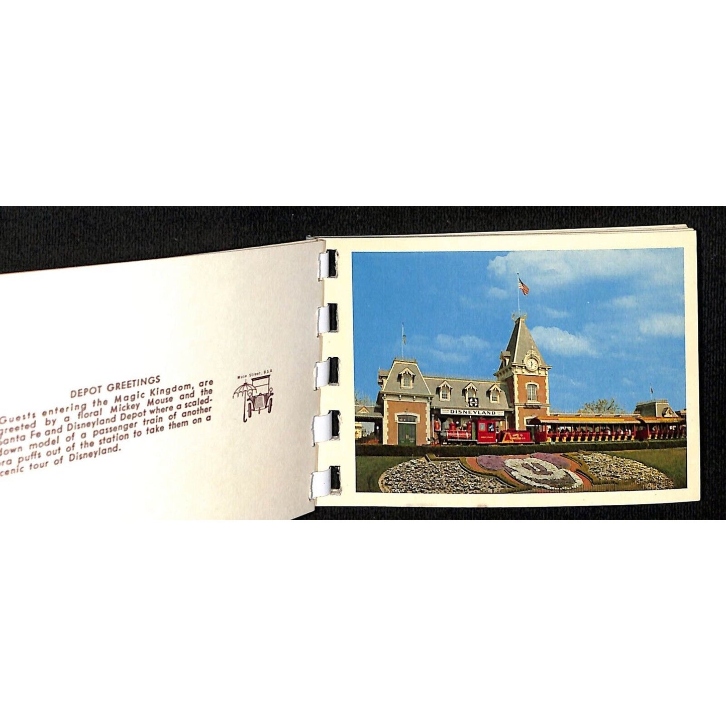Disneyland Hi-Lites c1960's 12 Image Spiral Bound Card Stock Souvenir Booklet