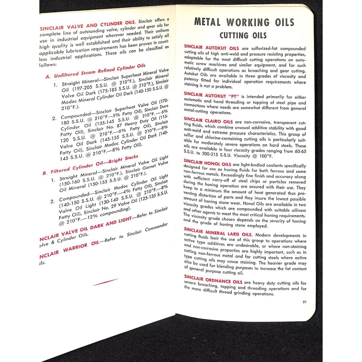 Sinclair Refining Products Index 1955 Booklet 24pp w/ Lubrication Chart VGC