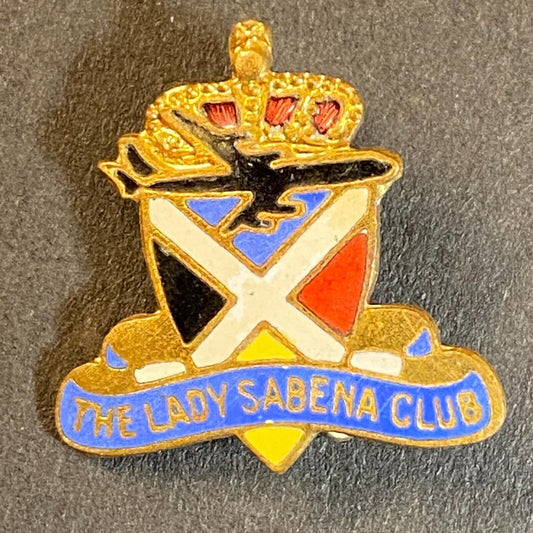 "The Lady Sabena Club" Belgian Airline Color Enameled Lapel Pin 21mm