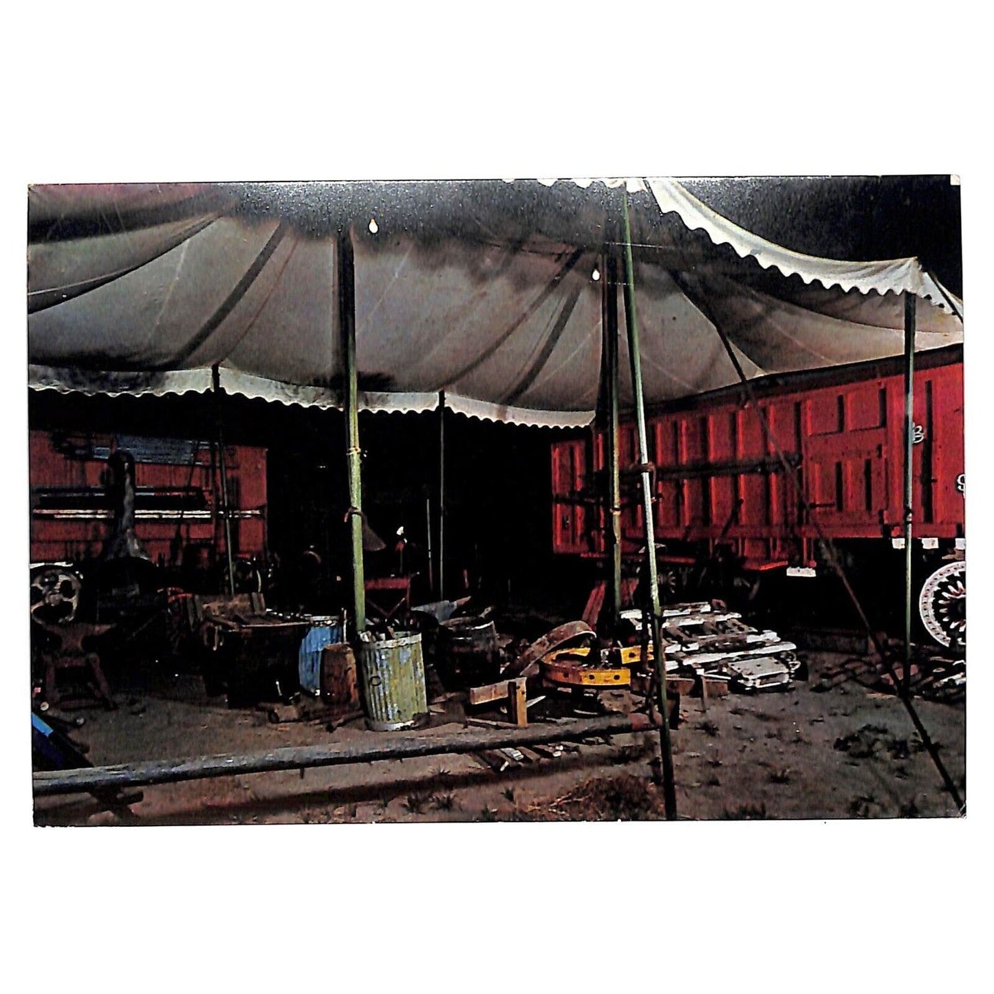 Ringling Museum "Circus Backyard Scene" PM 1977 Postcard 4" x 6" RPPC*