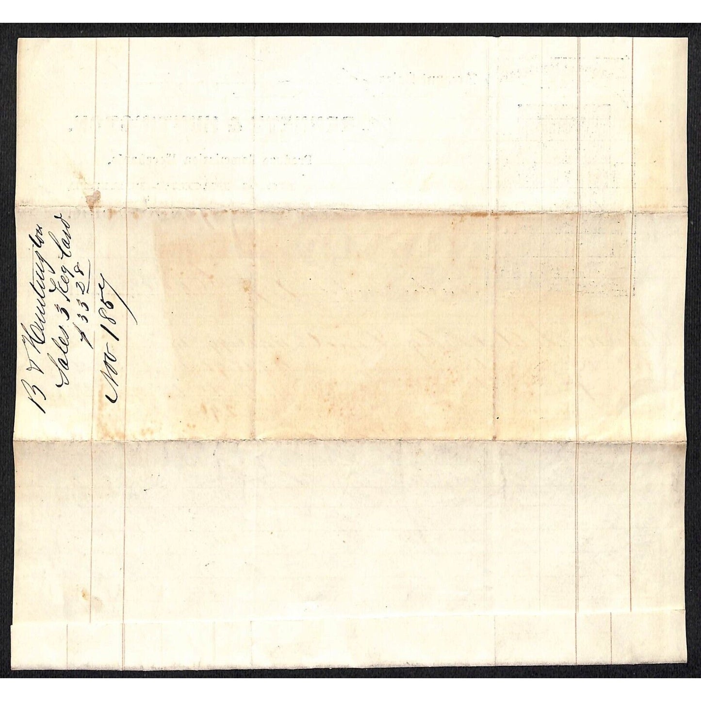 Bennett & Huntington NYC 1857 J.J. Cover, Johnsville, OH Nov. Statement Billhead