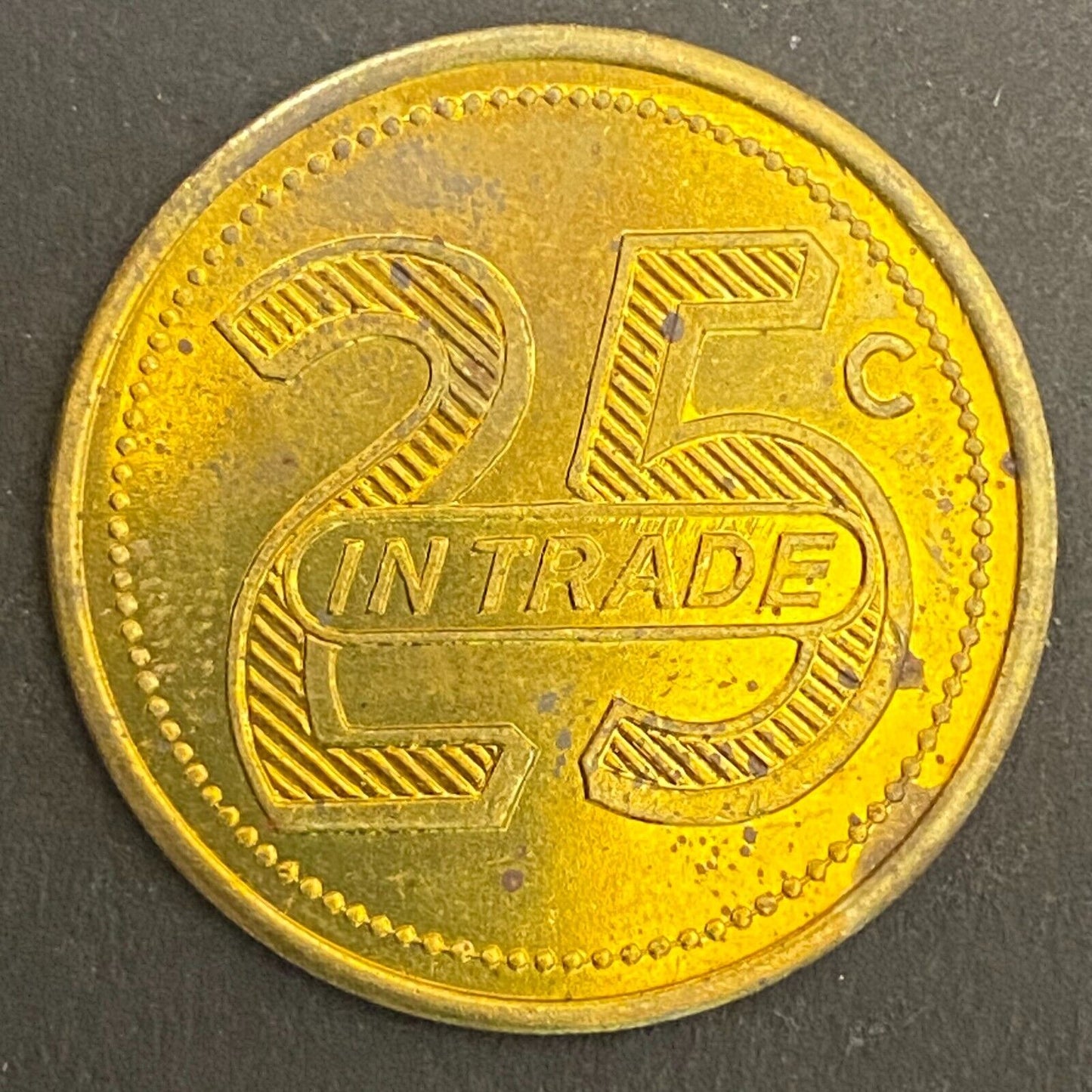 Fort Polk NCO Open Mess G/F 25¢ in Trade Token Brass Louisiana 28mm (#2)
