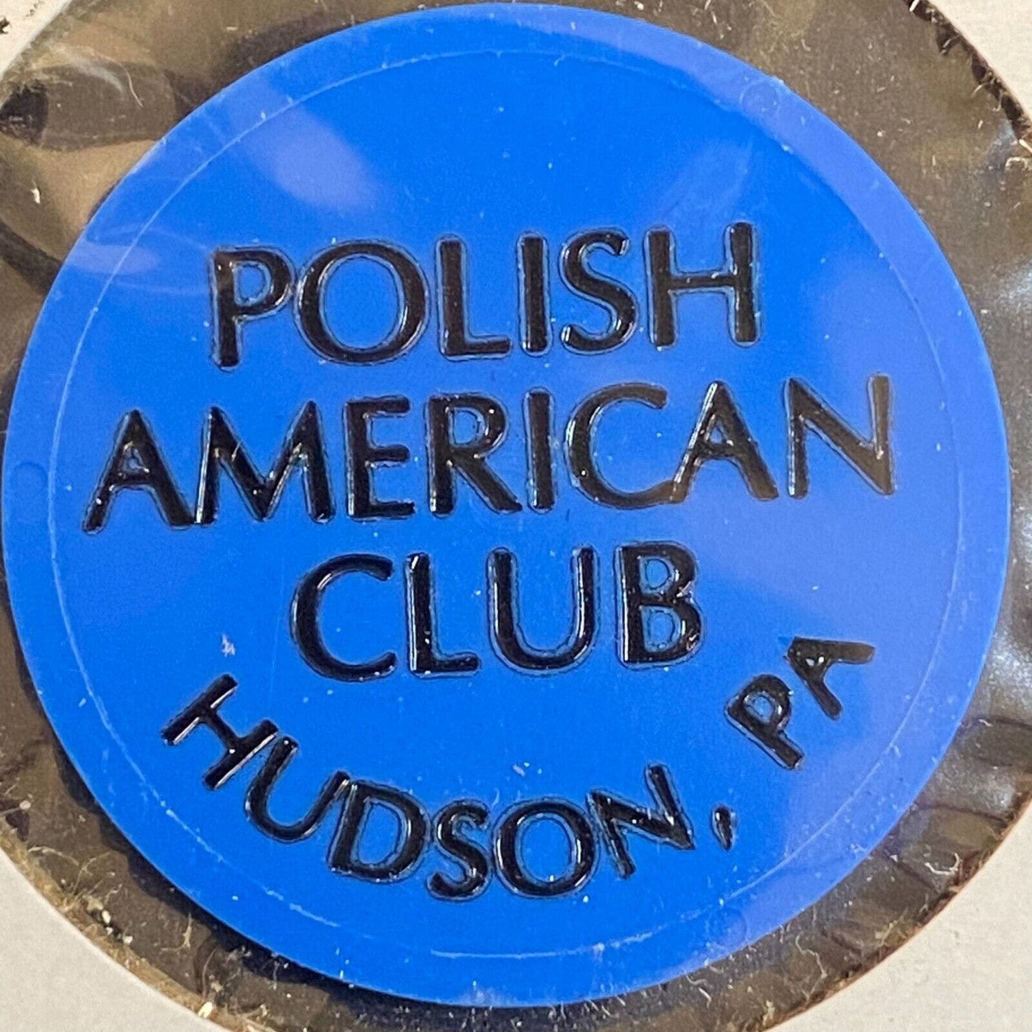 Hudson, PA Polish American Club c1970's-80's ? Plastic "Bottle Beer" Token