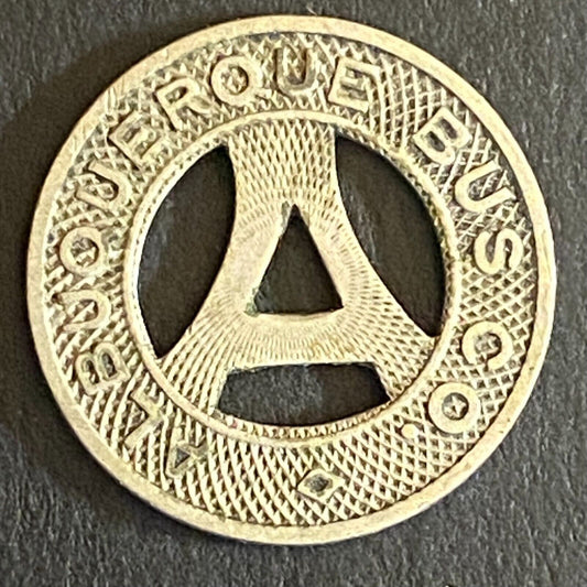 Albuquerque Bus Co. "Health Country" Transit Token 16mm VGC Hanging "A" (#11)