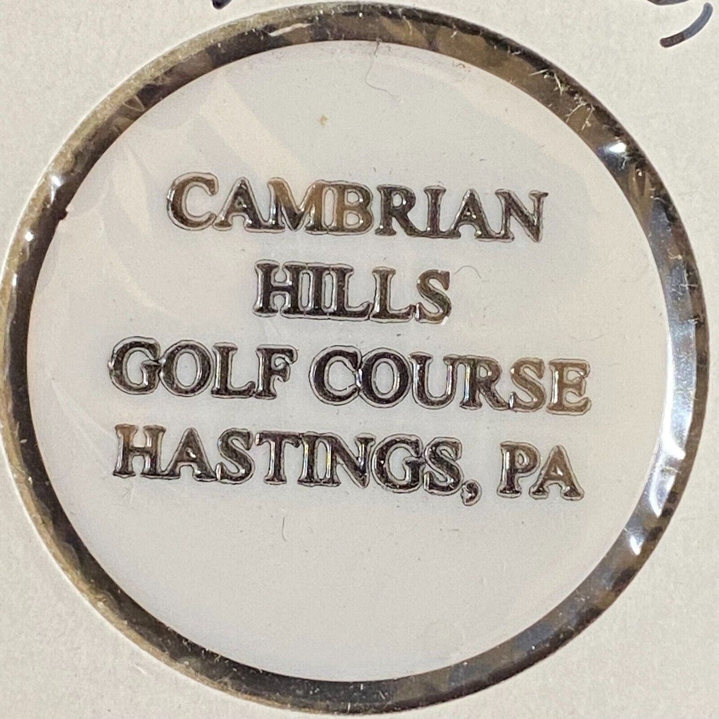 Hastings, PA Cambrian Hills Golf Course c1970's Plastic "Bottle Beer" Token