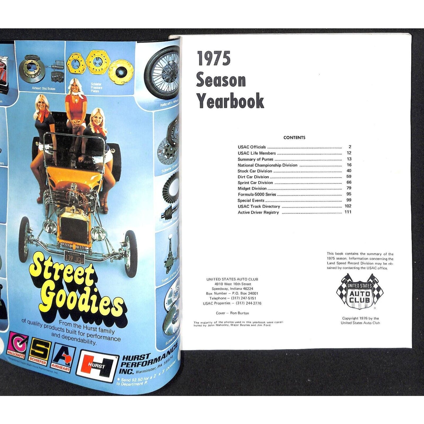 1975 USAC Indianapolis 500 Yearbook United States Auto Club VGC 129pp 13oz