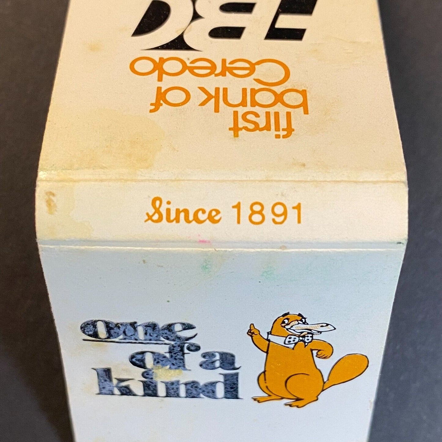 First Bank Ceredo FBC Platypus? Near Full (-1) Matchbook c1974-80's VGC