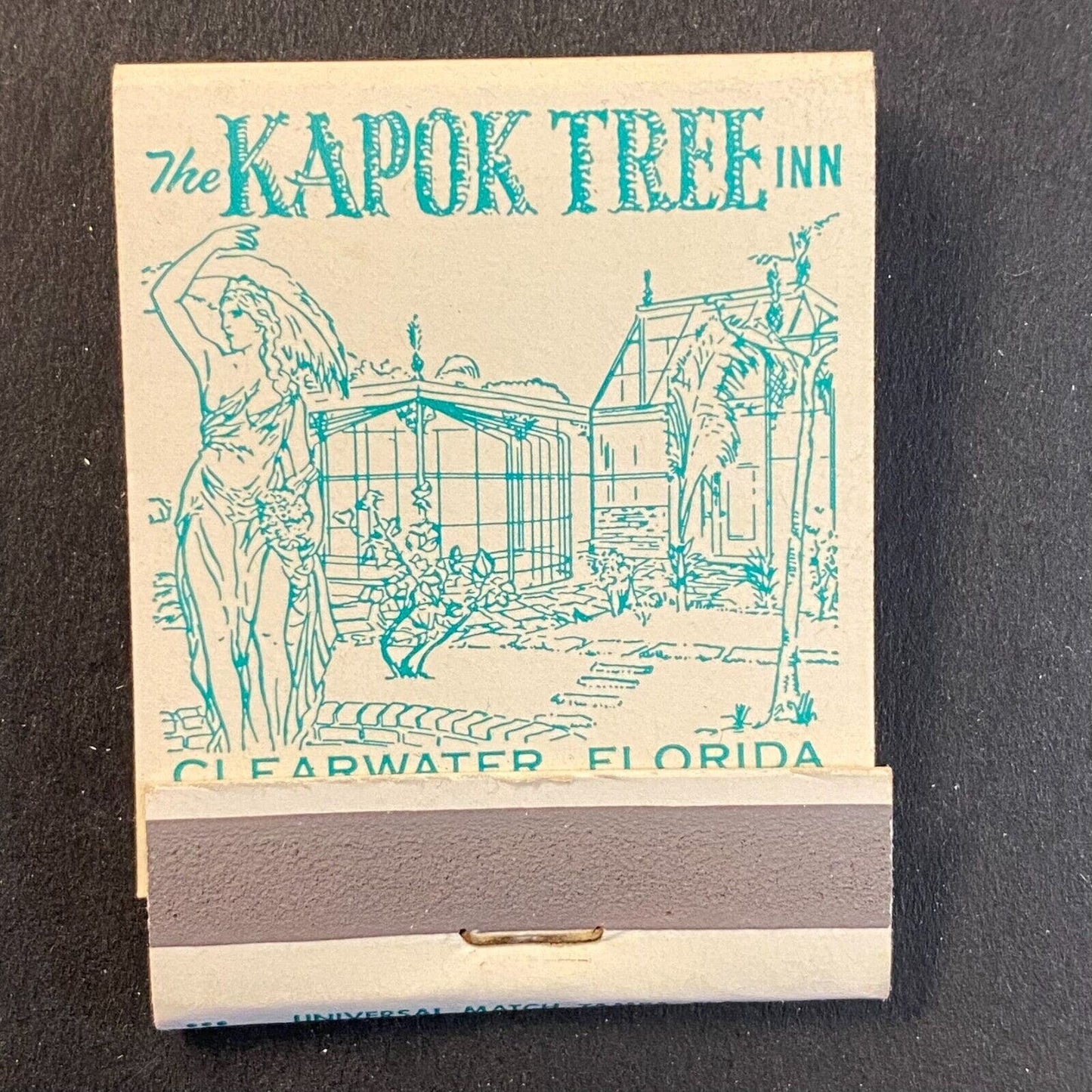 Kapok Tree Inn Clearwater c1950's-60s Full Matchbook w/ Peel Off Paper Strip