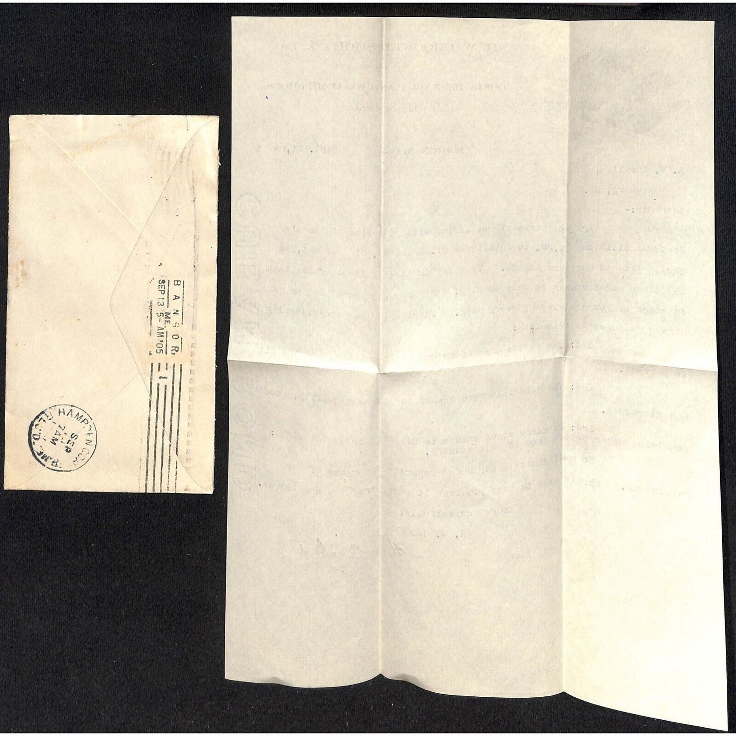 H.W. Crooker Co. Boston, MA Doris Shoes 1905 Letterhead & Cover Knowlton*