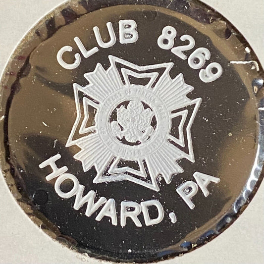 Howard, PA A.L. Club 8269 c1970's-80's Plastic "Good For One Whiskey" Token