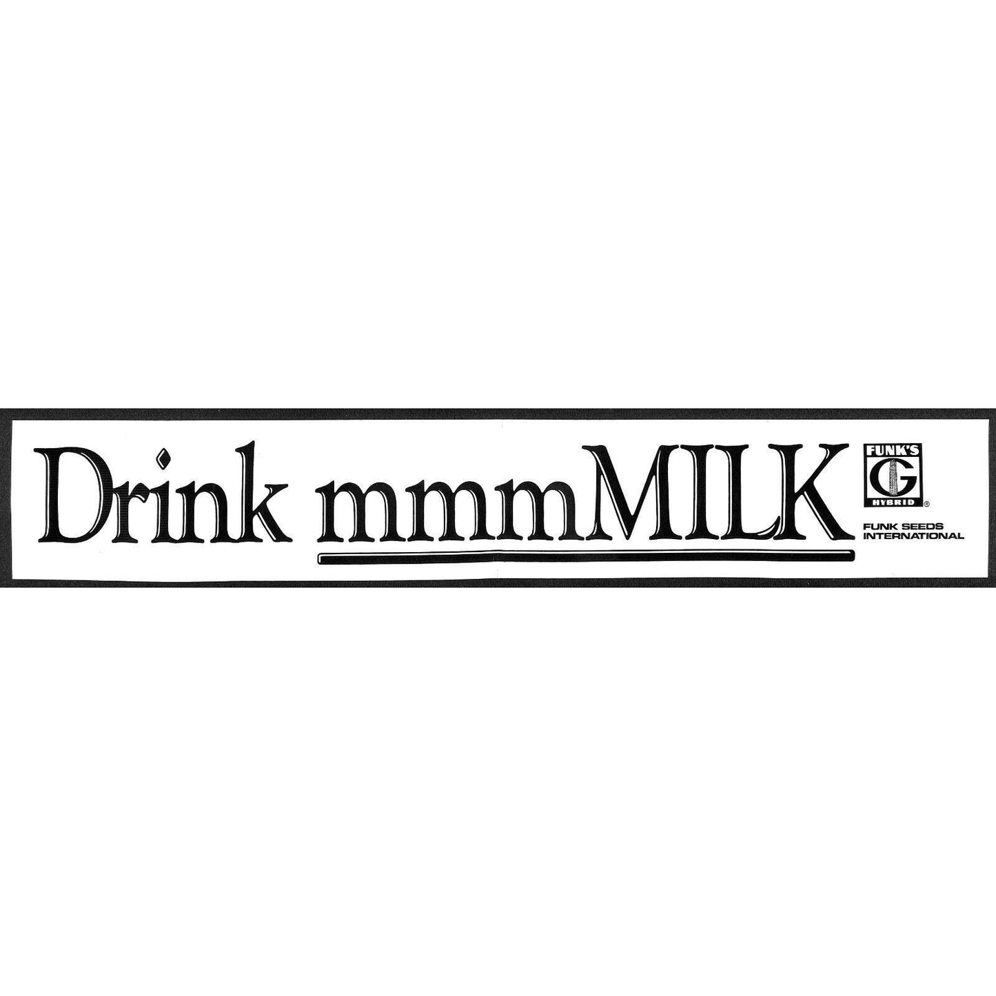 Funk's Seeds "Drink mmmMILK" c1980's Farming Bumper Sticker
