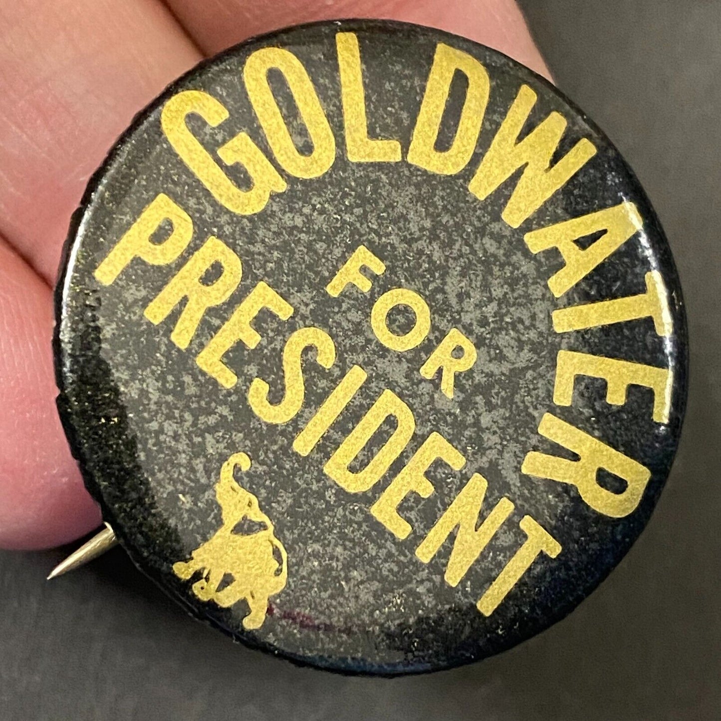 "Goldwater for President" Pinback Political Election 1 1/8" Steel w/ Elephant VG