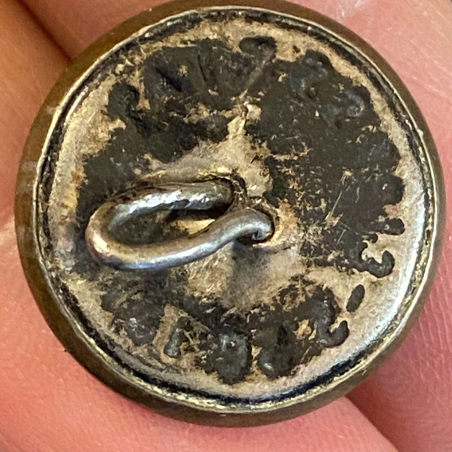 Locomotive & Car Pictorial Railroad Uniform Button 19mm -w/ Wear