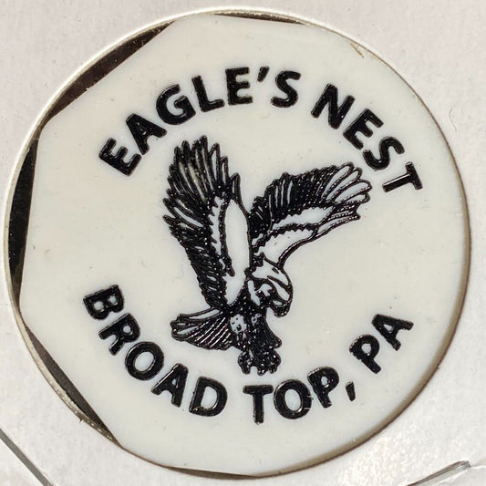 Broad Top, PA Eagle's Nest Bar Restaurant Hex Plastic Token G/F One Can Soda