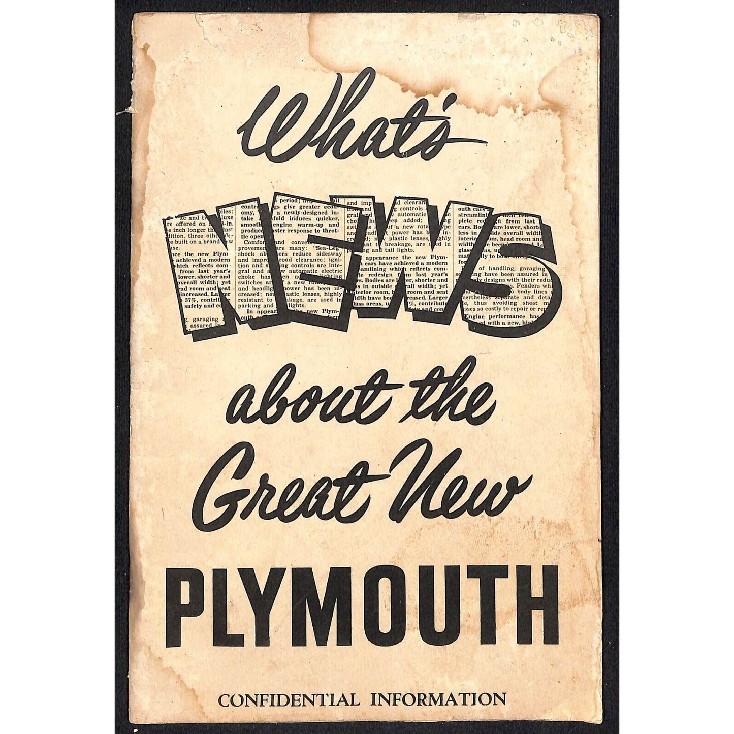 "What's News About the Great New Plymouth" P-17 c1949 Booklet 26pp Scarce