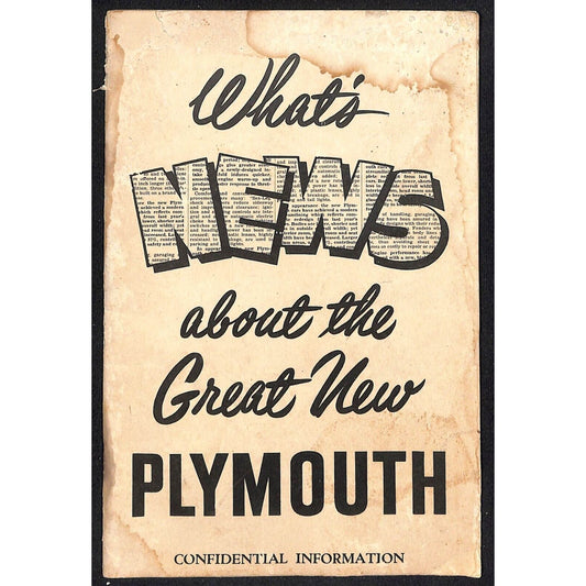"What's News About the Great New Plymouth" P-17 c1949 Booklet 26pp Scarce