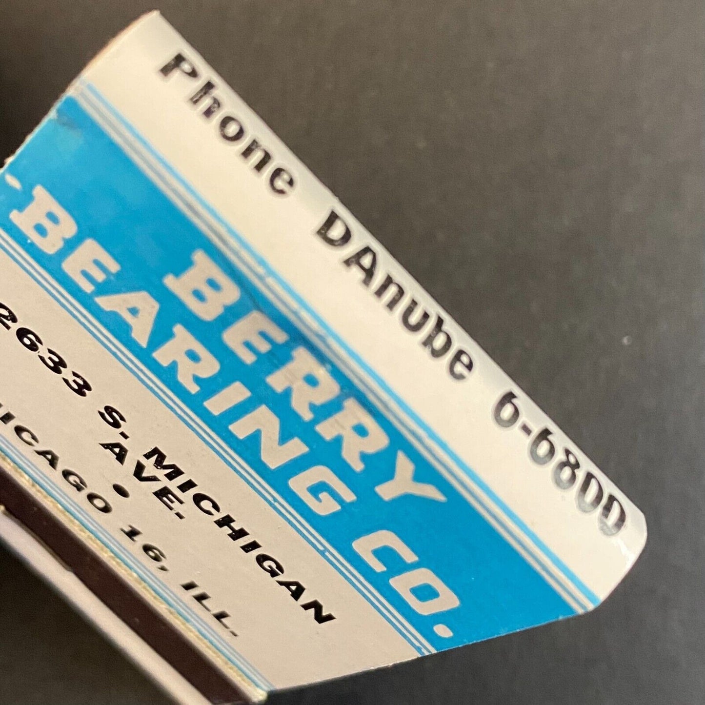 Berry Bearing Co. Chicago, IL Full Matchbook c1950's-60's VGC Mint NOS Scarce