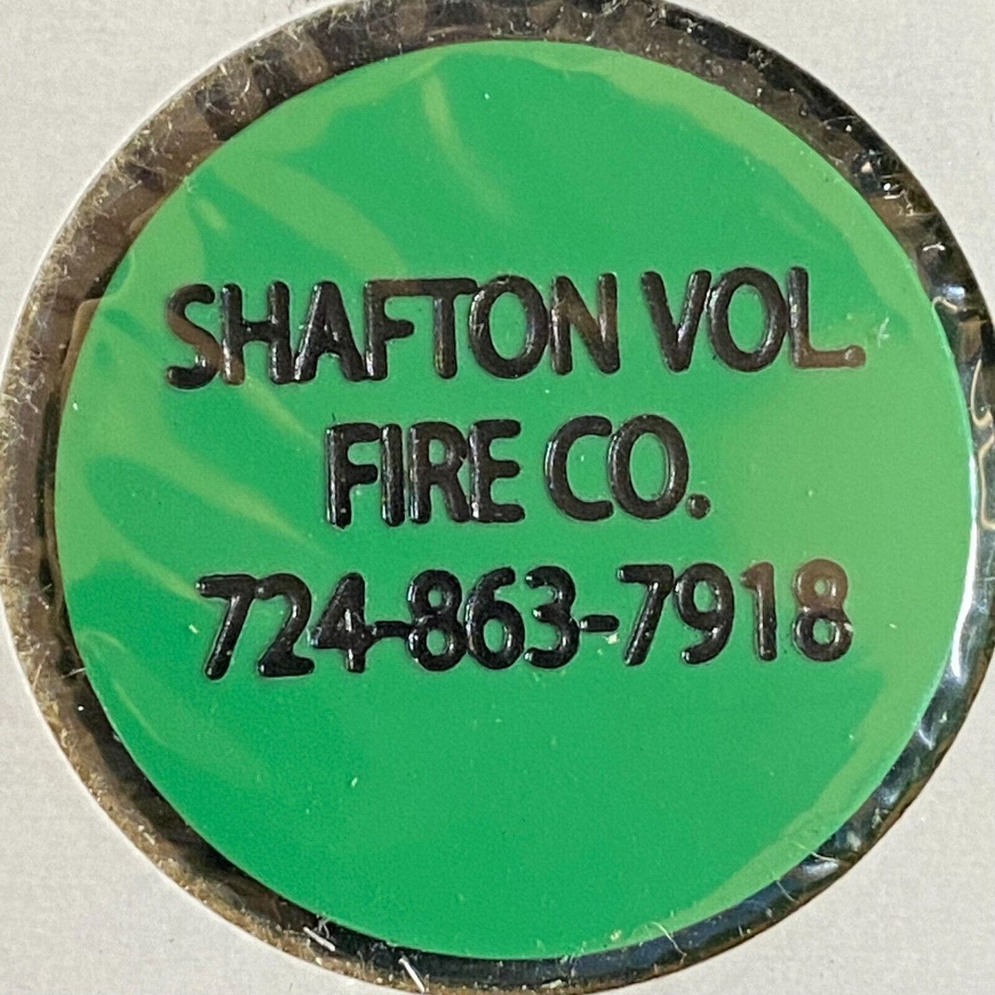 Irwin, PA Shafton Vol. Fire Co. Plastic 1980's ? "G/F One Bottle Beer" Token