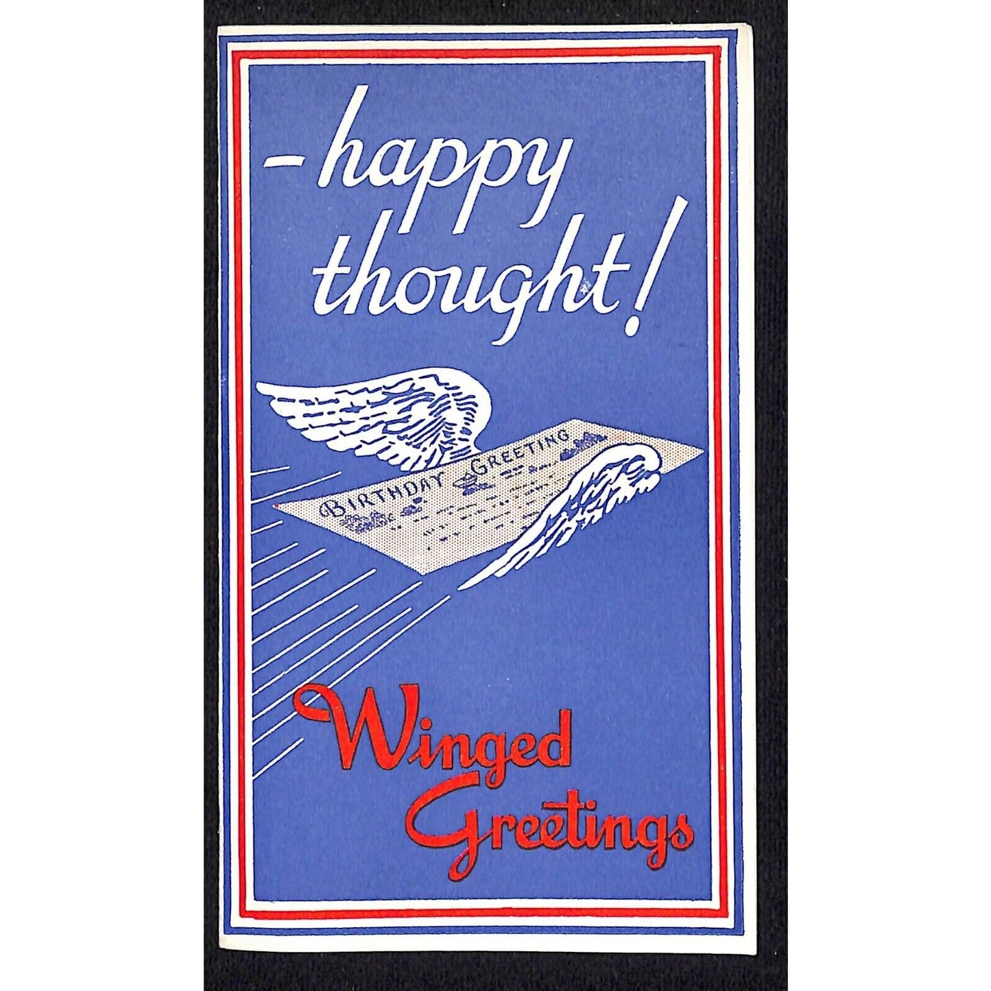 Happy Thought! Winged Greetings Send a Cable Western Union c1936 Flyer Scarce