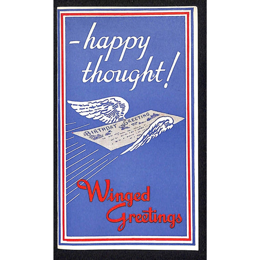 Happy Thought! Winged Greetings Send a Cable Western Union c1936 Flyer Scarce