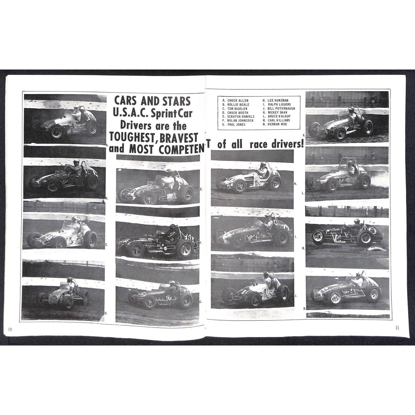 Reading Fairgrounds 1969 USAC Auto Races Program Sprint Car 12pp* Scarce